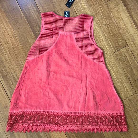 NEW AGNES & DORA Burnt Orange Eyelet Tank Sz S - Picture 2 of 2